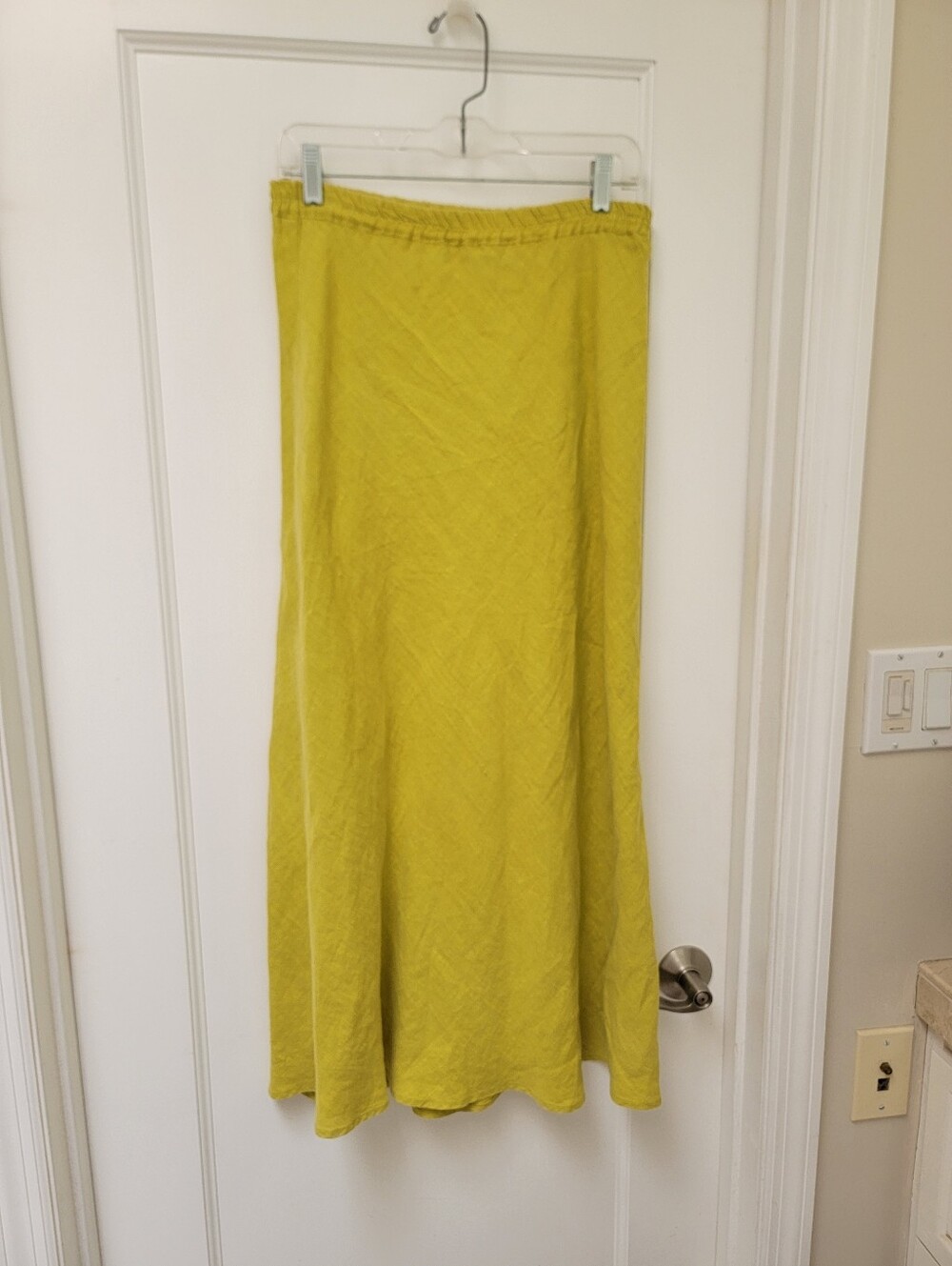 Linen Yellow Maxi Skirt - Lightweight Flowy Design